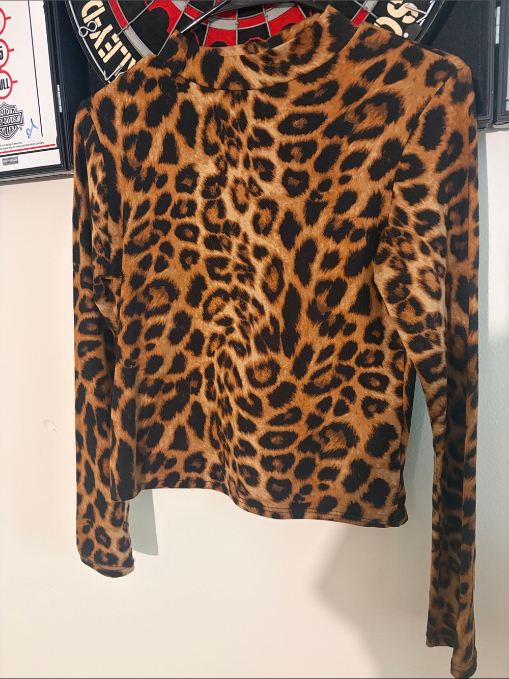 Olivia Rae Leopard Print Long Sleeve Top - Brown & Black